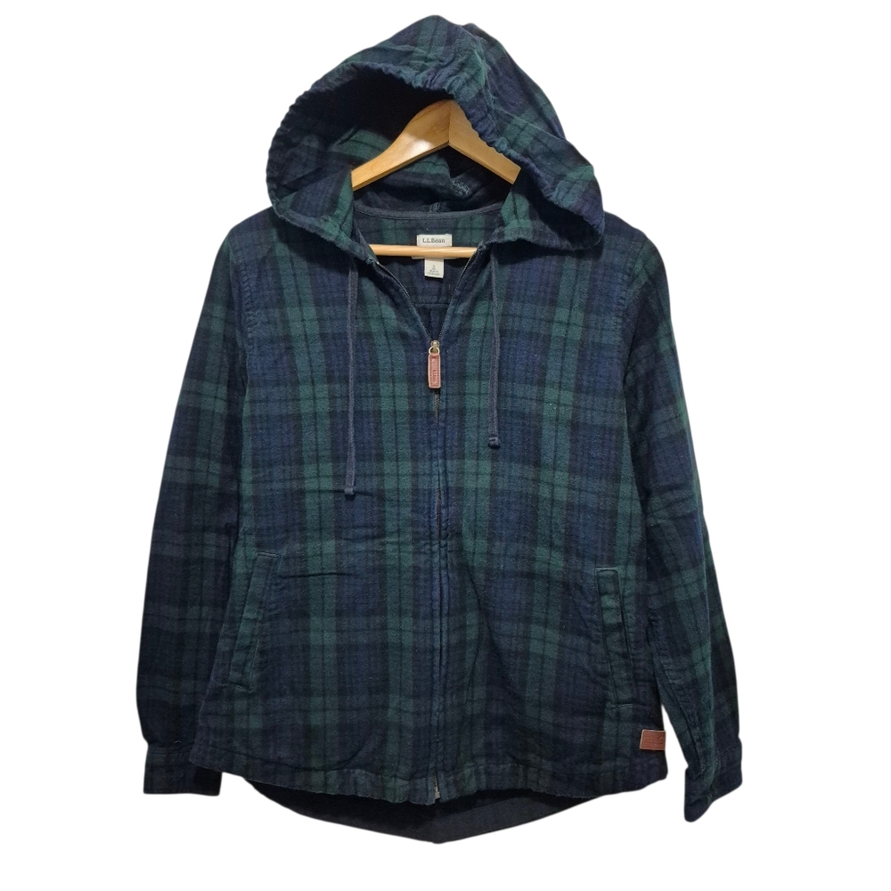 L.L. Bean Scotch Plaid Flannel Womens Shirt Jacket SIZE Small